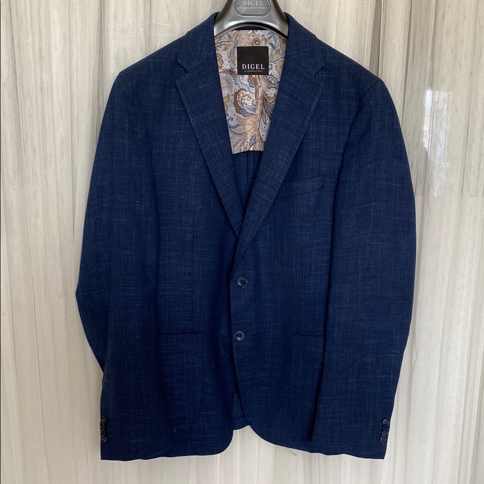High Quality Men’s “Digel” Navy Blazer 2 Buttons Unlined Size 42r
